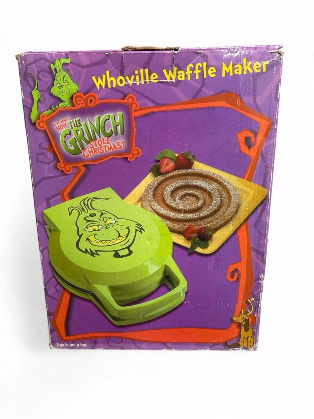 Vintage Y2K The Grinch Whoville Waffle Maker Salton CIB
